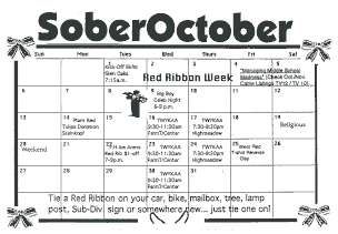 Sober October Calendar